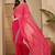 Pink bandhani embroidered poly georgette heavy work saree