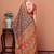 Black floral printed tussar saree