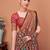 Black floral printed tussar saree