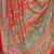 Red floral printed tussar saree with blouse piece