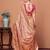 Peach floral printed saree with matching blouse