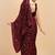 Maroon maroon sequinned  georgette heavy work saree