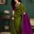 Green colourblocked printed saree with unstitched blouse piece
