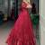 Enchanting Red Bandhej Printed Cotton Marriage Wear Gown