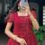 Enchanting Red Bandhej Printed Cotton Marriage Wear Gown
