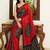 Multicolor ethnic motifs sequinned heavy work block print saree