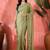 Sea green embellished banarasi saree with blouse piece