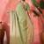 Sea green embellished banarasi saree with blouse piece