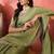 Sea green embellished banarasi saree with blouse piece