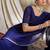 Blue polka dots embellished saree with blouse