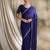 Blue polka dots embellished saree with blouse