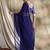 Blue polka dots embellished saree with blouse