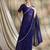 Blue polka dots embellished saree with blouse