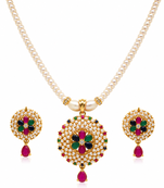 Certified Pearls Royal Multicolour Pendant Set
