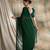 Green embellished saree with blouse piece
