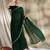 Green embellished saree with blouse piece