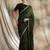 Teal embellished saree with blouse piece