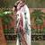 White ready to wear satin floral digital printed saree
