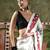 White ready to wear satin floral digital printed saree