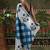 White ready to wear satin floral digital printed saree