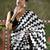 White ready to wear satin floral digital printed saree