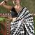 White ready to wear satin floral digital printed saree