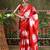 Red ready to wear satin floral digital printed saree