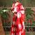 Red ready to wear satin floral digital printed saree