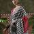 White ready to wear satin floral digital printed saree