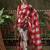 Red ready to wear satin floral digital printed saree