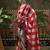 Red ready to wear satin floral digital printed saree
