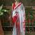 White ready to wear satin floral digital printed saree