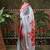 White ready to wear satin floral digital printed saree
