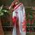 White ready to wear satin floral digital printed saree