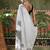 White ready to wear satin floral digital printed saree