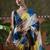 Yellow ready to wear satin floral digital printed saree