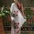 White ready to wear satin floral digital printed saree