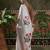 White ready to wear satin floral digital printed saree