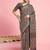 Black ethnic printed saree with blouse piece