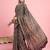 Black ethnic printed saree with blouse piece