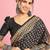 Black ethnic printed saree with blouse piece