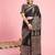 Black ethnic printed saree with blouse piece