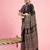 Black ethnic printed saree with blouse piece