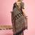 Black ethnic printed saree with blouse piece