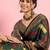 Green ethnic printed saree with blouse piece