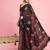 Black ethnic printed saree with blouse piece