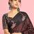 Black ethnic printed saree with blouse piece