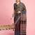 Beige ethnic printed saree with blouse piece