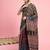 Beige ethnic printed saree with blouse piece