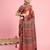 Rust ethnic ajrak printed saree with blouse piece